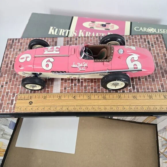 Carousel 1 1955 Indy 500 Winner Sweikert Kurtis Kraft Race Car Pink 4501 1/18 - Picture 6 of 11